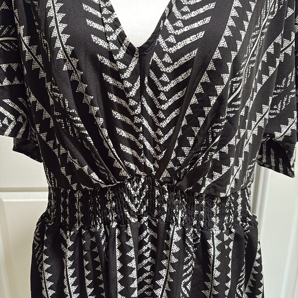Bloomchic Midi Dress XL Black And White Lightweight Pockets - Picture 5 of 7